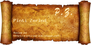 Pinti Zerind névjegykártya